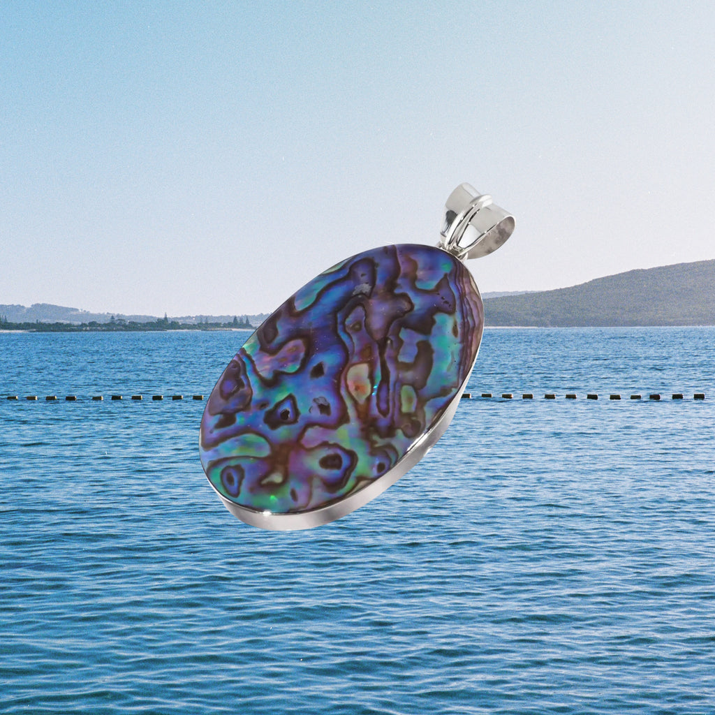 Abalone Shell Large Pendant (With Chain)