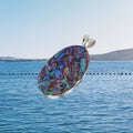 Abalone Shell Large Pendant (With Chain)