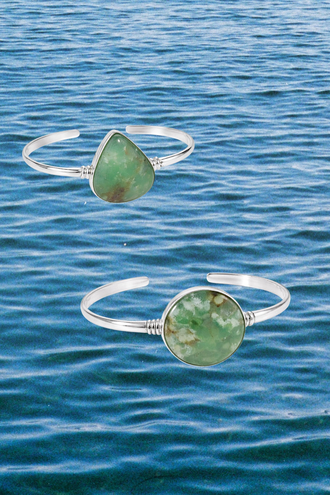 Chrysoprase Single Band Cuff Bracelet