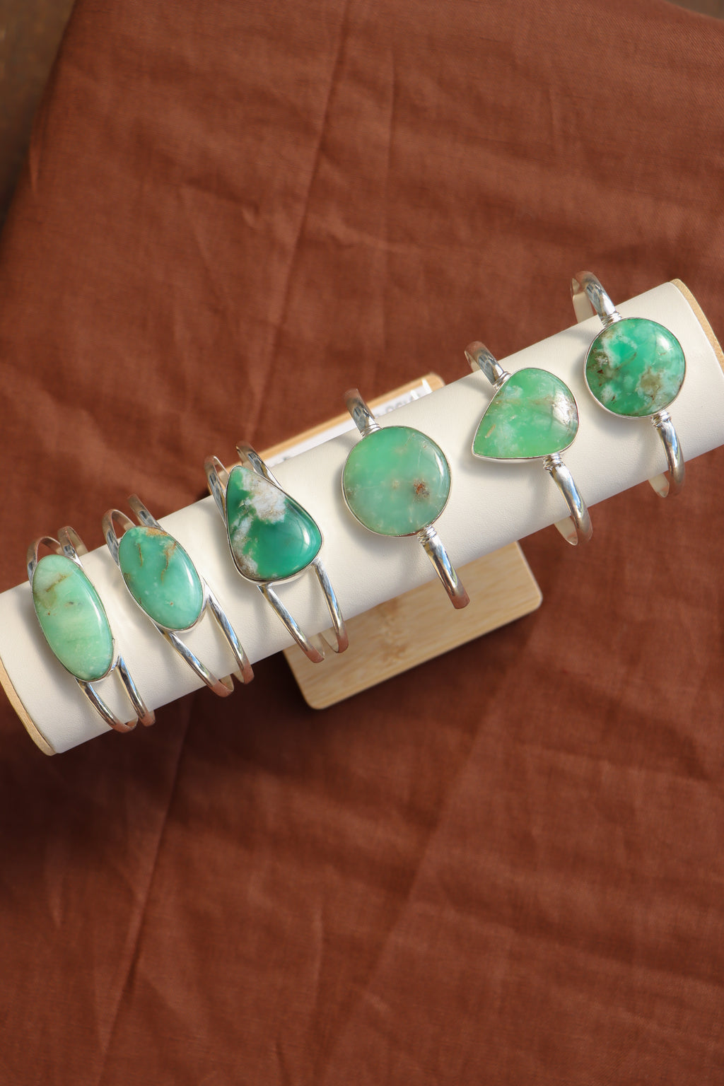 Chrysoprase Single Band Cuff Bracelet
