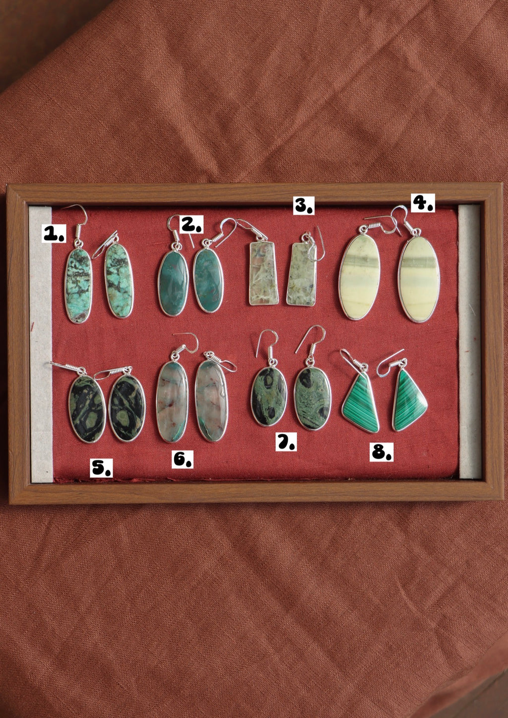 Natural Stone Earrings Green/Blue