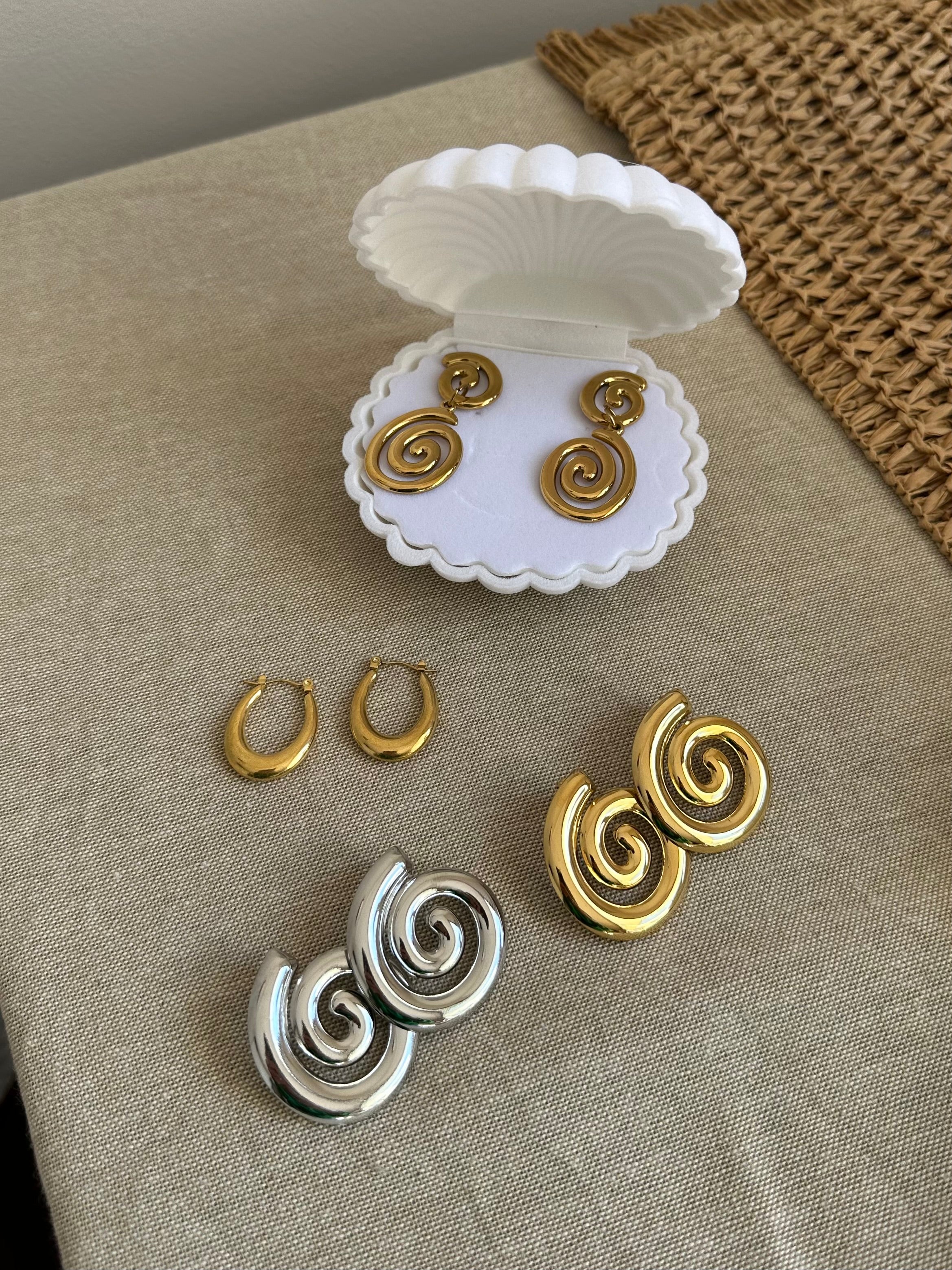 Soleil Spiral Studs
