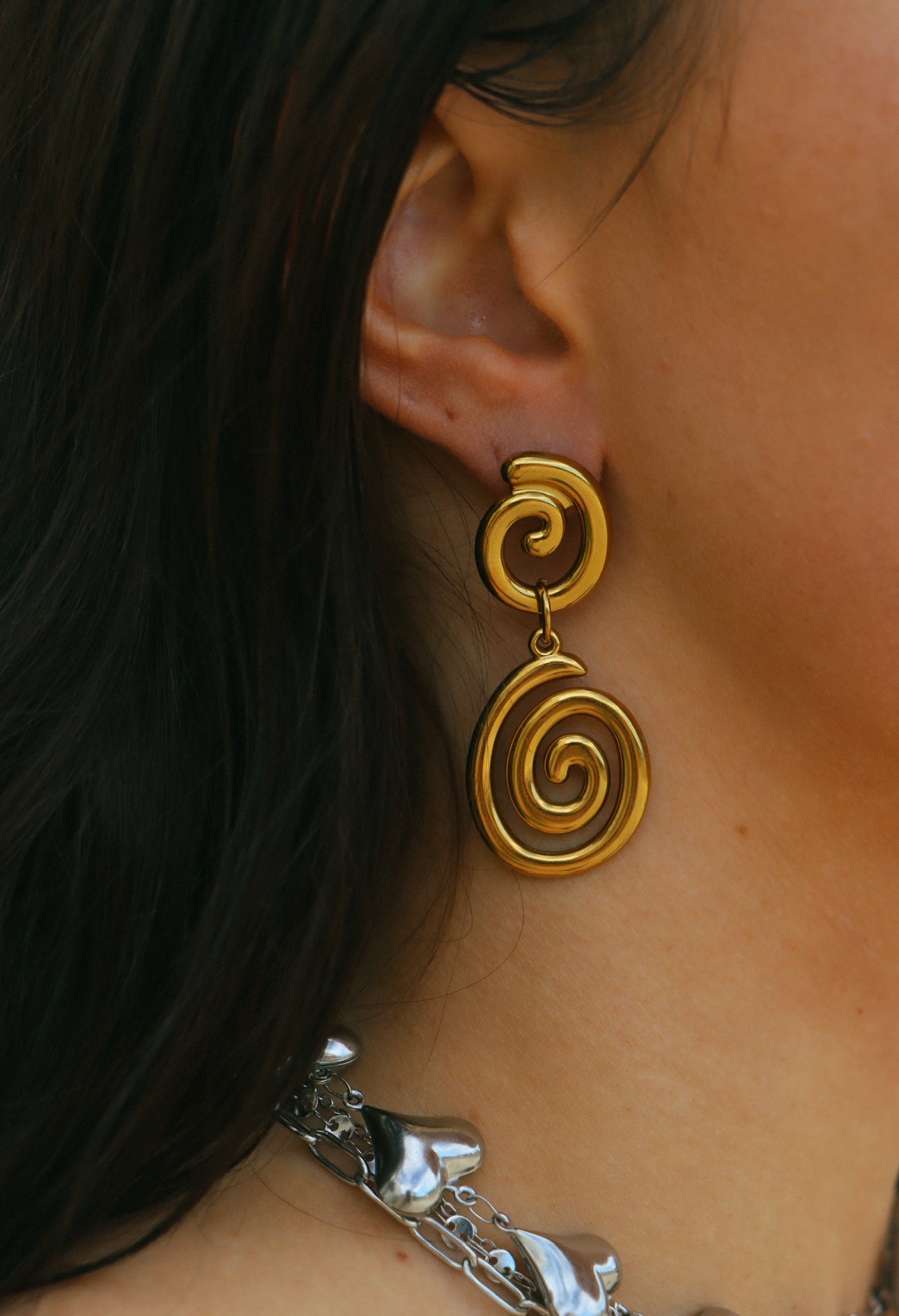 Soleil Double Spiral Studs
