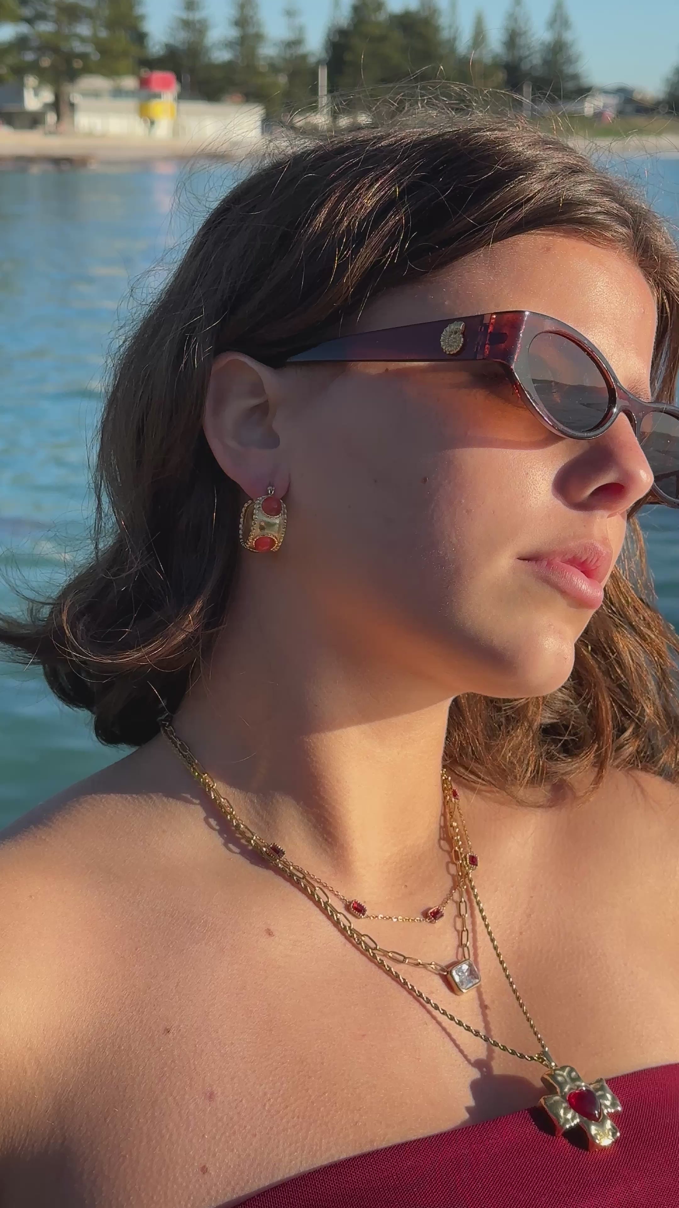 Miriam Earrings Red